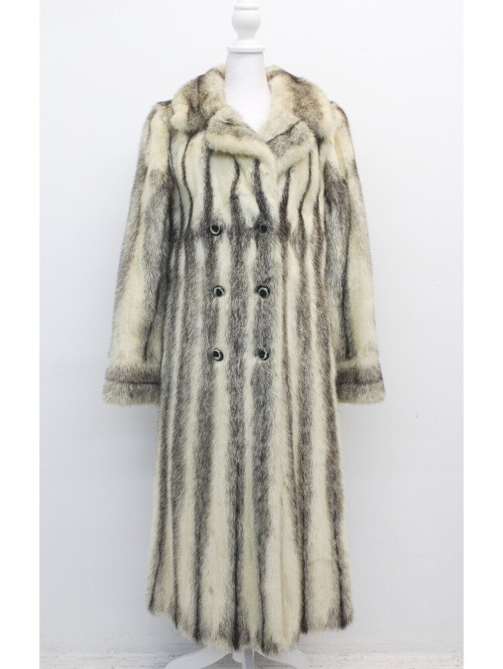 EXCELLENT BLACK CROSS MINK FUR COAT JACKET WOMEN WOMAN SIZE 4 SMALL